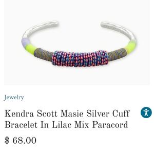NWT Kendra Scott Masie Cuff Paracord Woven Bracelet